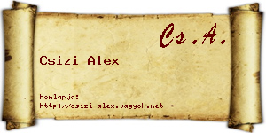 Csizi Alex névjegykártya
